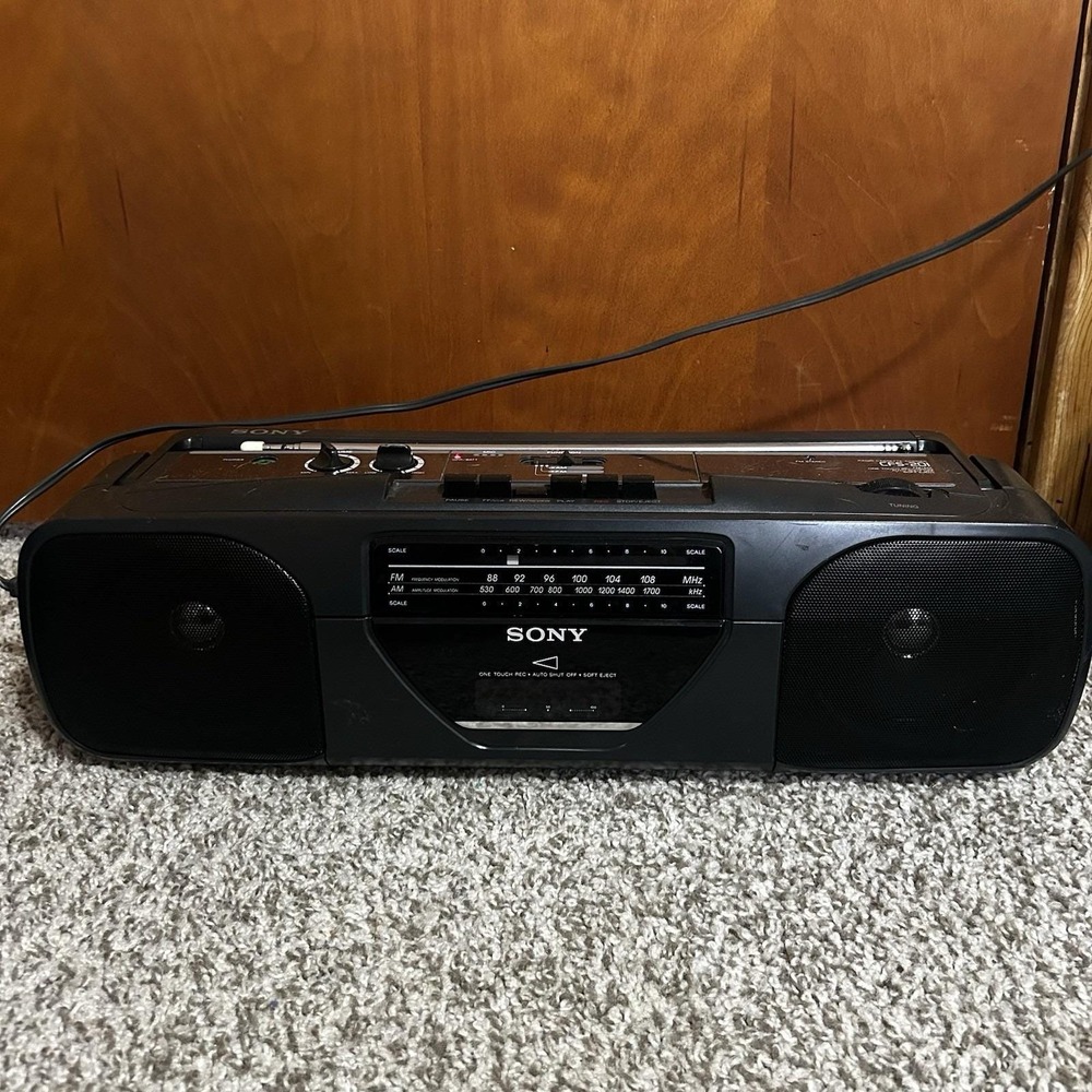 Sony CFS-201 Stereo Radio Cassette Recorder Boom Box Vintage Retro WORKING